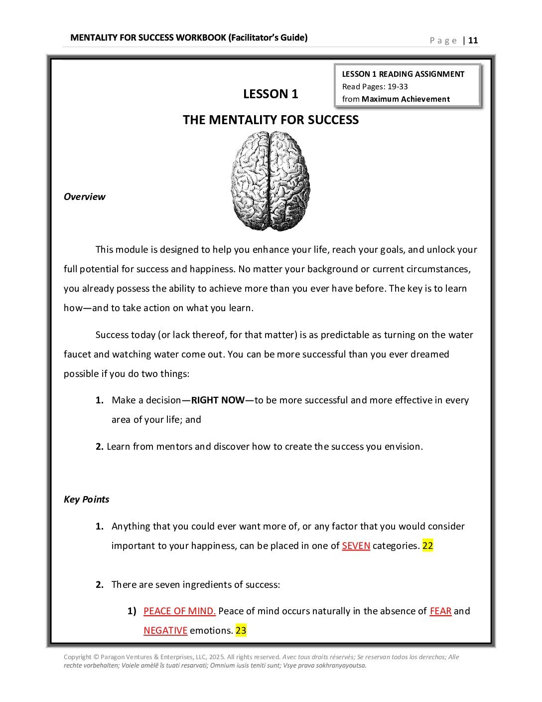 Mentality For Success Workbook Facilitator Guide - Image 6